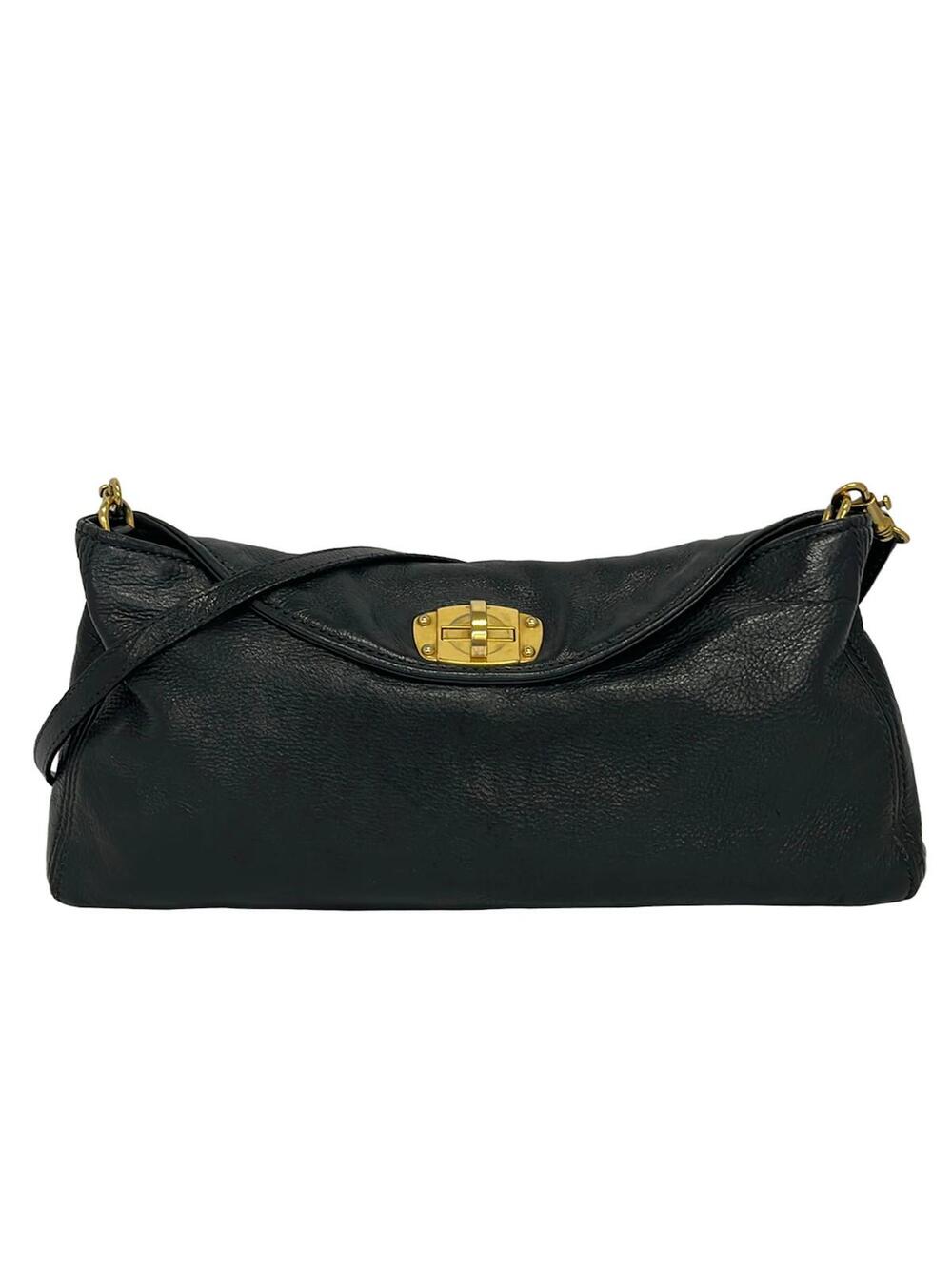 Miumiu Black Leather Shoulder Bag #372629M56B